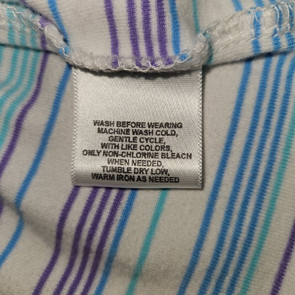 Women's Basic Edition Short Sleeved V-Neck Striped Shirt Size 3X New W/O Tags - Picture 5 of 6
